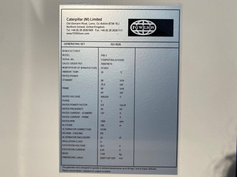 Perkins 1104A-44T FG Wilson 88 kVA Supersilent generatorset New ! - مجموعة المولدات: صور 4 Perkins 1104A-44T FG Wilson 88 kVA Supersilent generatorset New ! - مجموعة المولدات: صور 4