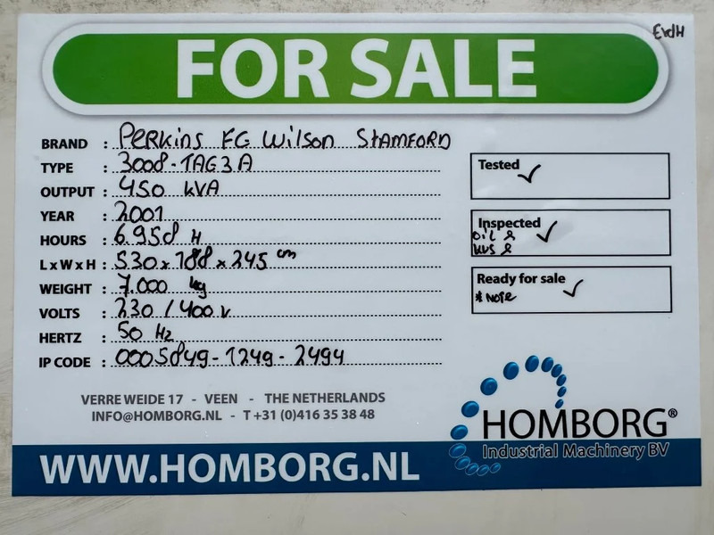 مجموعة المولدات Perkins 3008-TAG3A FG Wilson Stamford 450 kVA Silent generatorset: صور 17