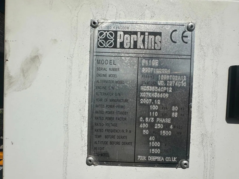 مجموعة المولدات Perkins Stamford 100 kVA noodstroom generatorset: صور 12