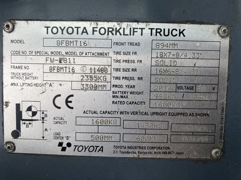 Toyota Traigo 16 Duplex Freelift Sideshift 1.6 ton Elektra Heftruck - رافعة شوكية كهربائية: صور 4 Toyota Traigo 16 Duplex Freelift Sideshift 1.6 ton Elektra Heftruck - رافعة شوكية كهربائية: صور 4