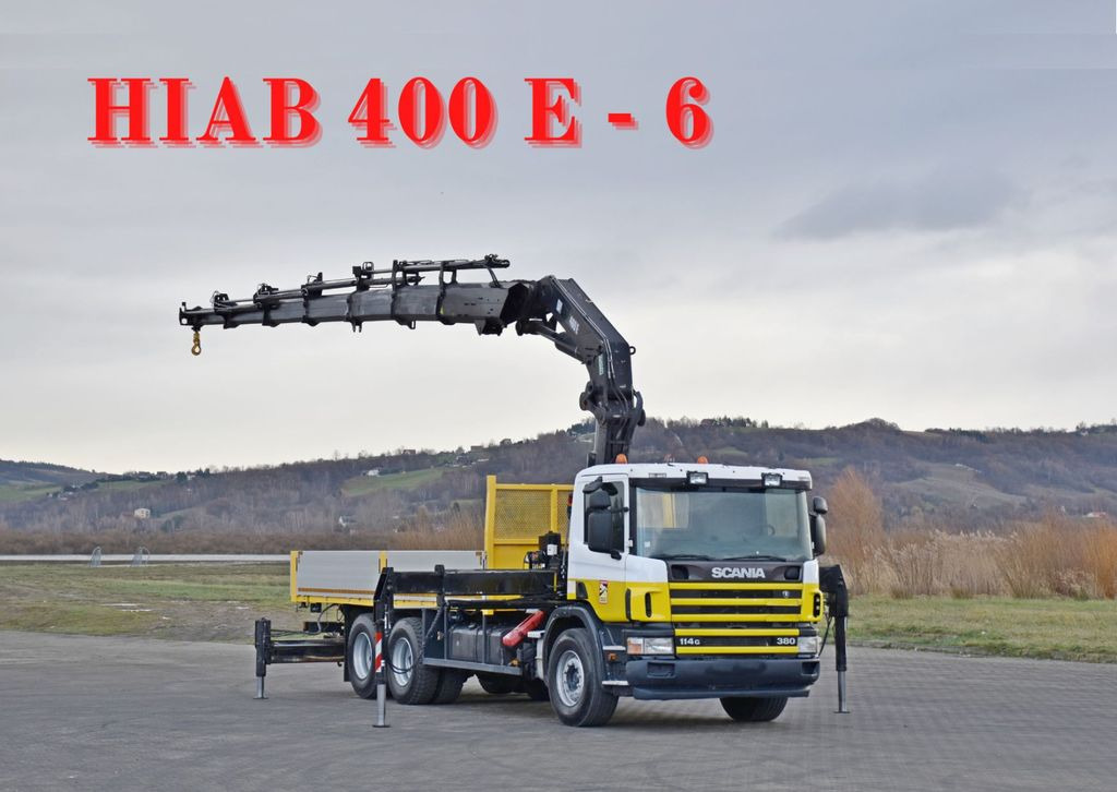 Scania 114 G 380 * PRITSCHE 6,10m * KRAN * 6x4 * TOP - شاحنة كرين, شاحنات مسطحة: صور 1 Scania 114 G 380 * PRITSCHE 6,10m * KRAN * 6x4 * TOP - شاحنة كرين, شاحنات مسطحة: صور 1