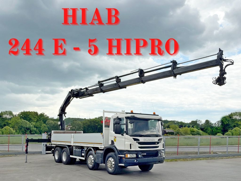 Scania P 410*PLATFORM 7,00m*HIAB 244 E-5 HIPRO+FUNK/8x4 Scania P 410*PRITSCHE 7,00m*HIAB 244 E-5 HIPRO+FUNK/8x4 - شاحنة كرين, شاحنات مسطحة: صور 1 Scania P 410*PLATFORM 7,00m*HIAB 244 E-5 HIPRO+FUNK/8x4 Scania P 410*PRITSCHE 7,00m*HIAB 244 E-5 HIPRO+FUNK/8x4 - شاحنة كرين, شاحنات مسطحة: صور 1