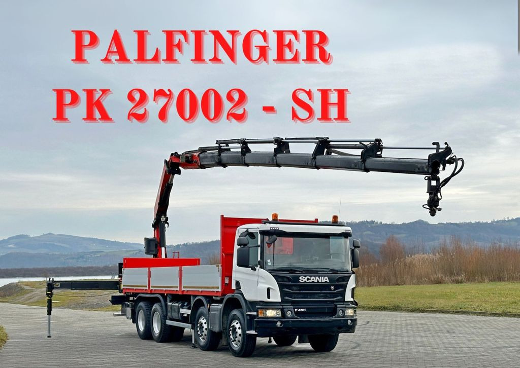 Scania P 450 * PK 27002 - SH + FUNK * 8x4 * TOPZUSTAND - شاحنة كرين, شاحنات مسطحة: صور 1 Scania P 450 * PK 27002 - SH + FUNK * 8x4 * TOPZUSTAND - شاحنة كرين, شاحنات مسطحة: صور 1