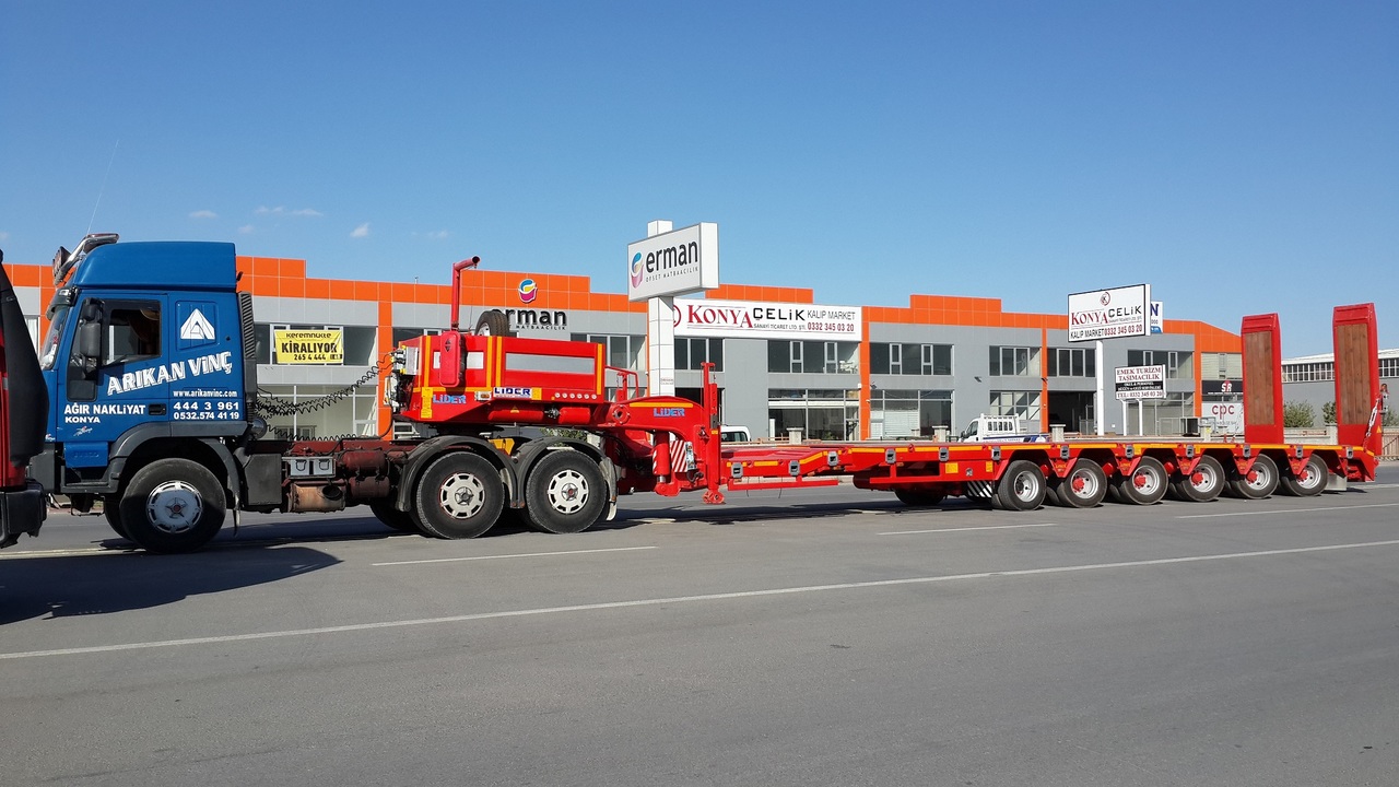 عربة مسطحة منخفضة نصف مقطورة لنقل المعدات الثقيلة جديد LIDER 2024 YEAR NEW MODELS containeer flatbes semi TRAILER FOR SALE: صور 7