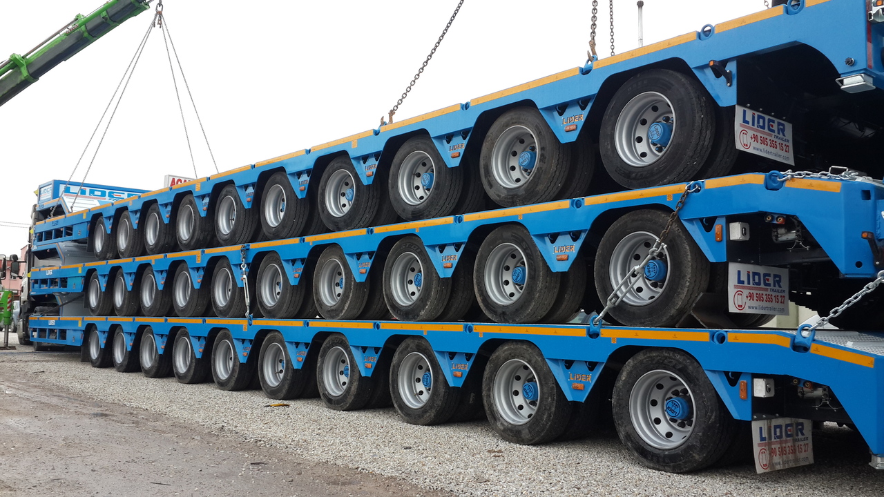عربة مسطحة منخفضة نصف مقطورة لنقل المعدات الثقيلة جديد LIDER 2024 YEAR NEW MODELS containeer flatbes semi TRAILER FOR SALE: صور 17