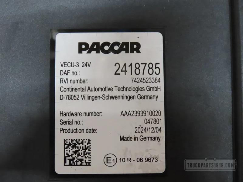 DAF 2418785 VECU Regeleenheid - كتلة التحكم - شاحنة: صور 2 DAF 2418785 VECU Regeleenheid - كتلة التحكم - شاحنة: صور 2