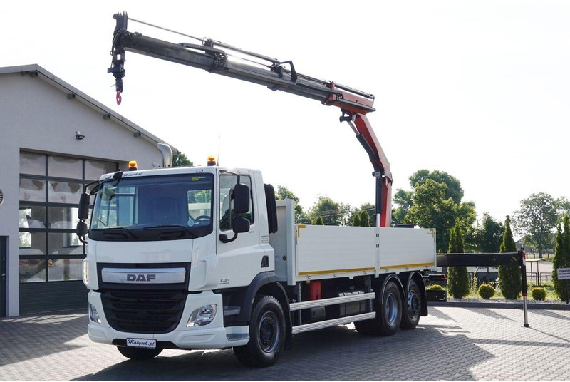 DAF CF 370 / 6x2 / SKRZYNIOWY - paka: 6,4 m / + HDS PALFINGER PK 180 - شاحنات مسطحة, شاحنة كرين: صور 1 DAF CF 370 / 6x2 / SKRZYNIOWY - paka: 6,4 m / + HDS PALFINGER PK 180 - شاحنات مسطحة, شاحنة كرين: صور 1