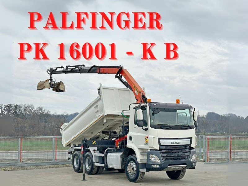 DAF CF 410 * Kipper 4,90 m + PK 16001 - K B * 6x4 - قلابات, شاحنة كرين: صور 1 DAF CF 410 * Kipper 4,90 m + PK 16001 - K B * 6x4 - قلابات, شاحنة كرين: صور 1