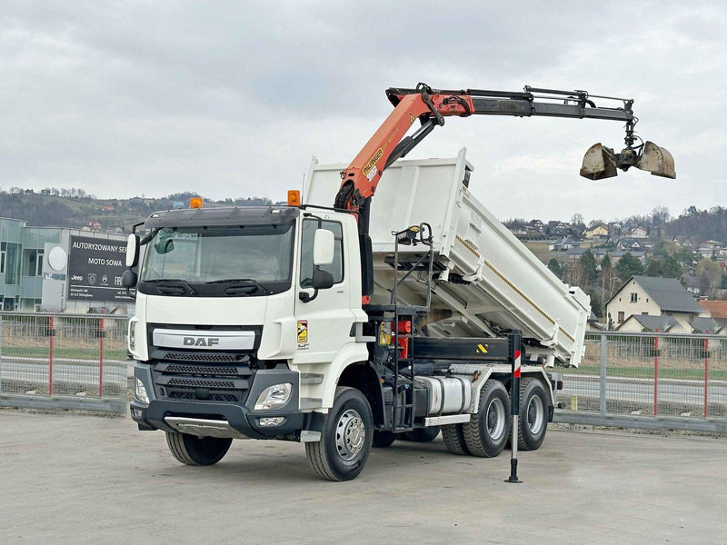 DAF CF 410 * Kipper 4,90 m + PK 16001 - K B * 6x4 - قلابات, شاحنة كرين: صور 2 DAF CF 410 * Kipper 4,90 m + PK 16001 - K B * 6x4 - قلابات, شاحنة كرين: صور 2