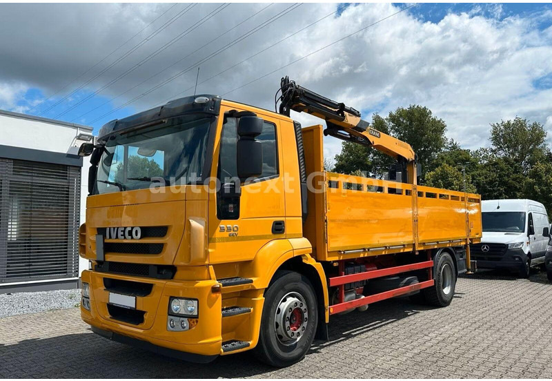 Iveco Stralis 330 - Flatbed truck + crane - شاحنات مسطحة, شاحنة كرين: صور 1 Iveco Stralis 330 - Flatbed truck + crane - شاحنات مسطحة, شاحنة كرين: صور 1