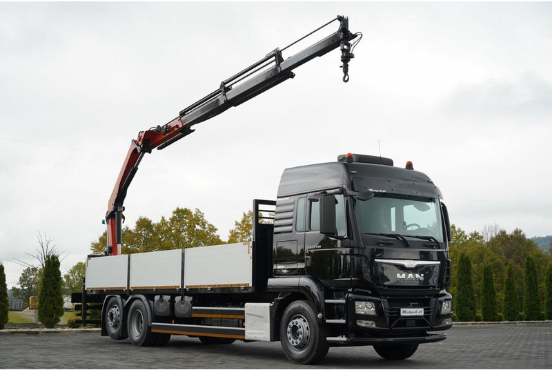 MAN TGS 26.440 / 6X2 / SKRZYNIOWY 7,5 M / OŚ PODNOSZONA  + HDS PALFI - شاحنات مسطحة, شاحنة كرين: صور 2 MAN TGS 26.440 / 6X2 / SKRZYNIOWY 7,5 M / OŚ PODNOSZONA  + HDS PALFI - شاحنات مسطحة, شاحنة كرين: صور 2