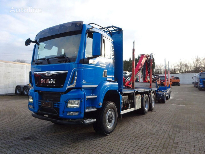 MAN TGS 28.500 6x4 Log truck + Crane Epsilon + Trailer - شاحنة قطع الأشجار, شاحنة كرين: صور 1 MAN TGS 28.500 6x4 Log truck + Crane Epsilon + Trailer - شاحنة قطع الأشجار, شاحنة كرين: صور 1