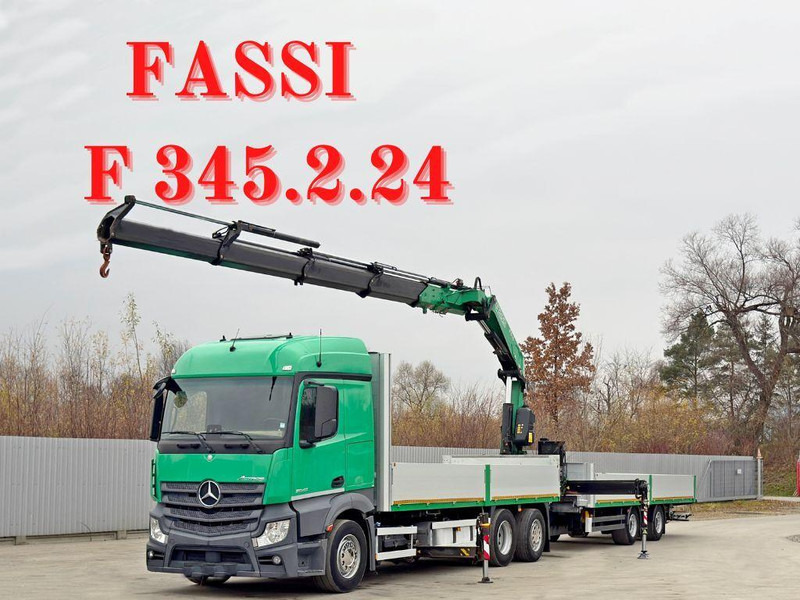 Mercedes-Benz ACTROS 2645 * FASSI F 345.24 + FUNK + Anhänger - شاحنات مسطحة, شاحنة كرين: صور 1 Mercedes-Benz ACTROS 2645 * FASSI F 345.24 + FUNK + Anhänger - شاحنات مسطحة, شاحنة كرين: صور 1