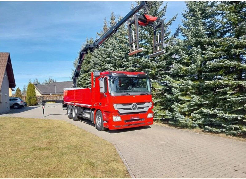 Mercedes-Benz Actros 2546 6x2 Flatbed + Crane HIAB 166 K + RC - شاحنات مسطحة, شاحنة كرين: صور 1 Mercedes-Benz Actros 2546 6x2 Flatbed + Crane HIAB 166 K + RC - شاحنات مسطحة, شاحنة كرين: صور 1