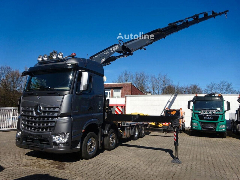 Mercedes-Benz Arocs 3453 8x2 Open Flatbed + Crane Fassi F820 - شاحنات مسطحة, شاحنة كرين: صور 5 Mercedes-Benz Arocs 3453 8x2 Open Flatbed + Crane Fassi F820 - شاحنات مسطحة, شاحنة كرين: صور 5
