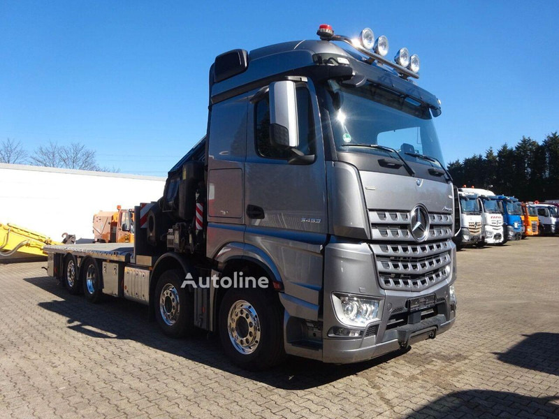Mercedes-Benz Arocs 3453 8x2 Open Flatbed + Crane Fassi F820 - شاحنات مسطحة, شاحنة كرين: صور 1 Mercedes-Benz Arocs 3453 8x2 Open Flatbed + Crane Fassi F820 - شاحنات مسطحة, شاحنة كرين: صور 1