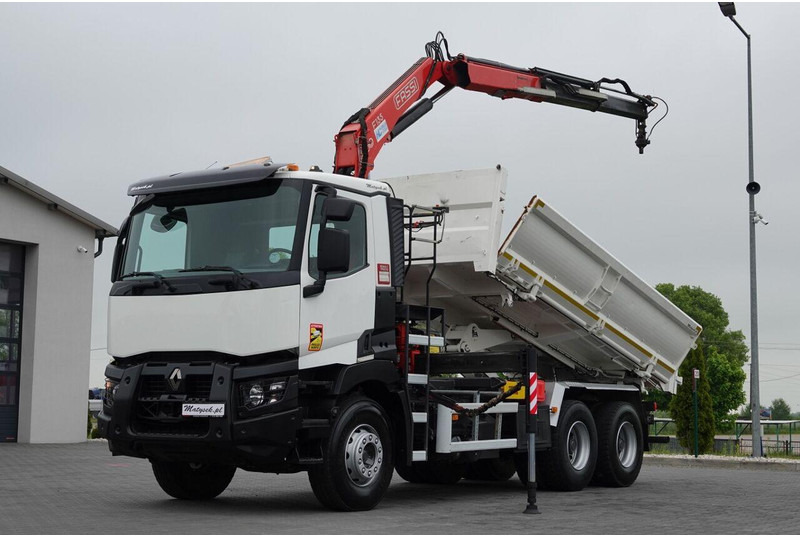 Renault C 380 / 6x4 / WYWROTKA 3 STRONNA  + HDS FASSI F135 / HYDROBURTA - قلابات, شاحنة كرين: صور 1 Renault C 380 / 6x4 / WYWROTKA 3 STRONNA  + HDS FASSI F135 / HYDROBURTA - قلابات, شاحنة كرين: صور 1