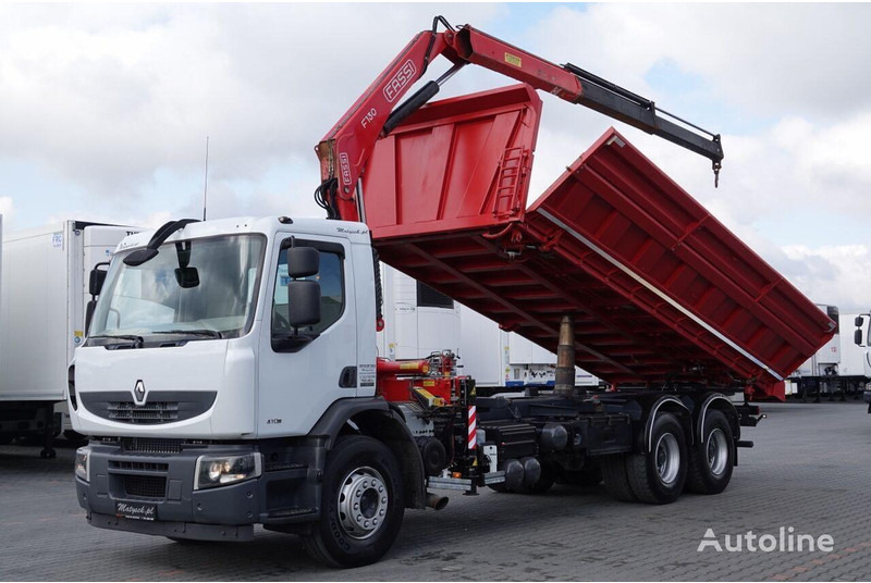 Renault LANDER 3 way tipper + crane FASSI 130 6x4 - قلابات, شاحنة كرين: صور 1 Renault LANDER 3 way tipper + crane FASSI 130 6x4 - قلابات, شاحنة كرين: صور 1
