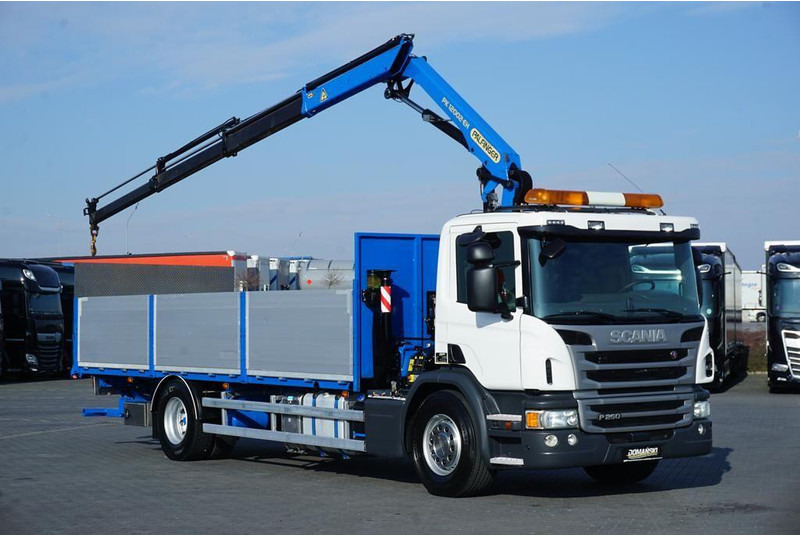 Scania P 250 / ACC / SKRZYNIOWY + HDS + WINDA / PALFINGER PK 12 002 - E - شاحنات مسطحة, شاحنة كرين: صور 2 Scania P 250 / ACC / SKRZYNIOWY + HDS + WINDA / PALFINGER PK 12 002 - E - شاحنات مسطحة, شاحنة كرين: صور 2