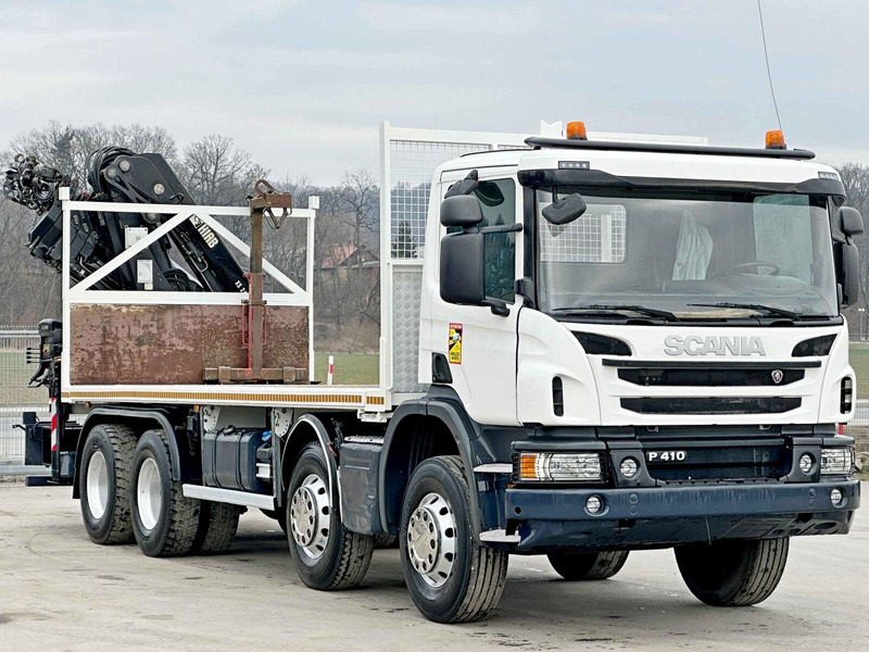 Scania P 410*PLATFORM 7,00m*HIAB 244 E-5 HIPRO+FUNK/8x4 - شاحنات مسطحة, شاحنة كرين: صور 3 Scania P 410*PLATFORM 7,00m*HIAB 244 E-5 HIPRO+FUNK/8x4 - شاحنات مسطحة, شاحنة كرين: صور 3