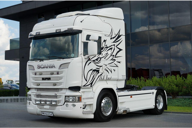 Scania R 580 / V8 / RETARDER / FULL AIRMATIC / I-PARK COOL/ SKÓRY / OPO - شاحنة جرار: صور 4 Scania R 580 / V8 / RETARDER / FULL AIRMATIC / I-PARK COOL/ SKÓRY / OPO - شاحنة جرار: صور 4