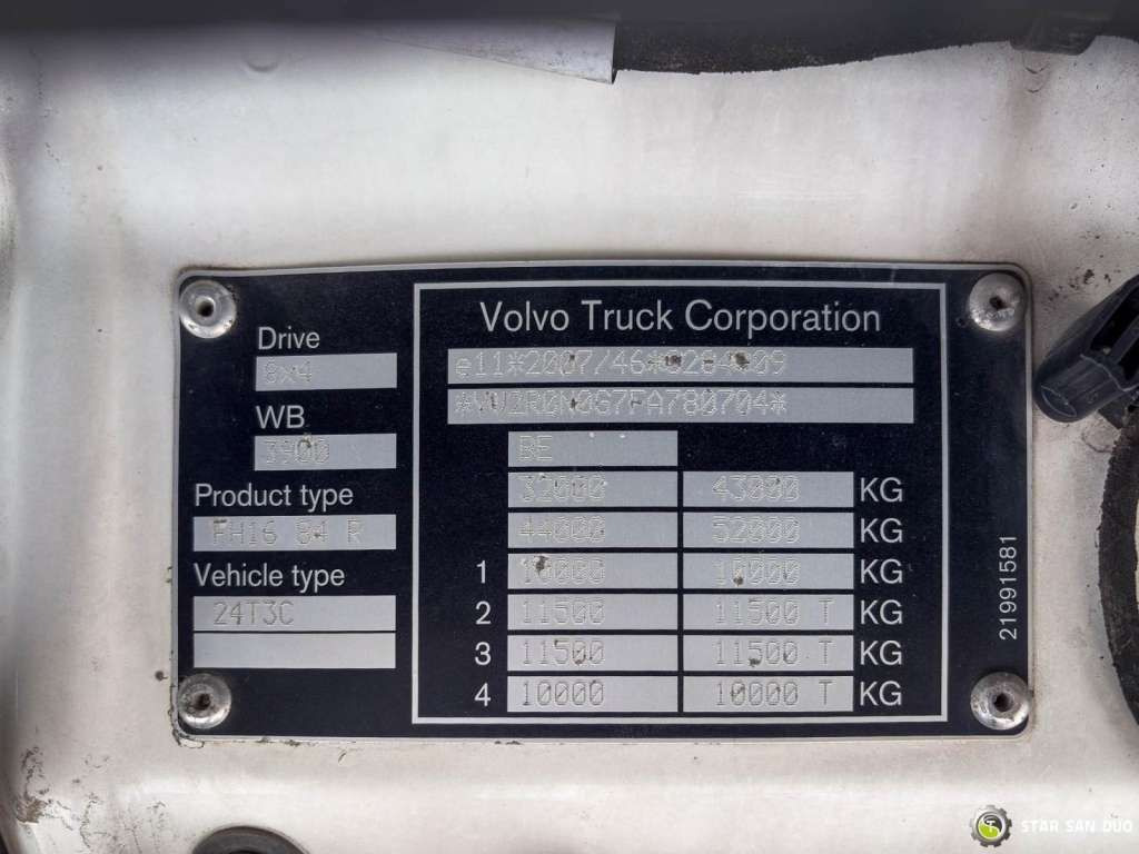 شاحنة كرين Volvo  FH 16.550 8x4 Palfinger PK 34002-SH Crane Kippe: صور 25