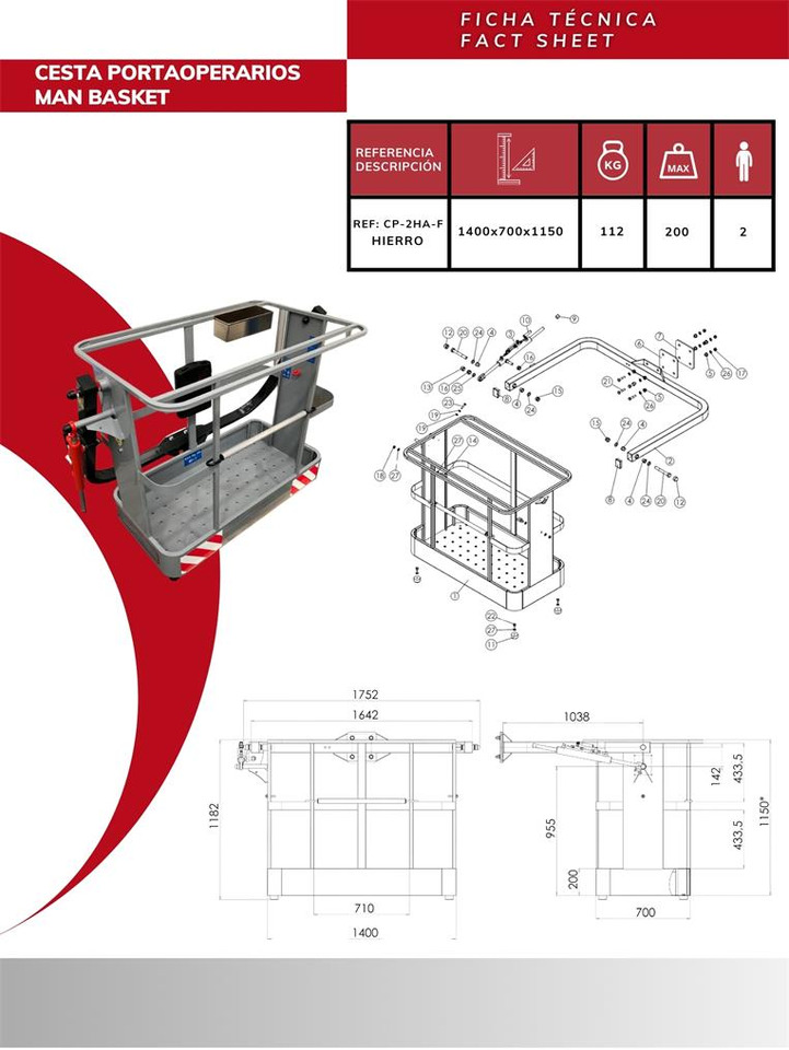 Iron operator basket CP-2HA-F - ملحقات - ونش كرين: صور 3 Iron operator basket CP-2HA-F - ملحقات - ونش كرين: صور 3