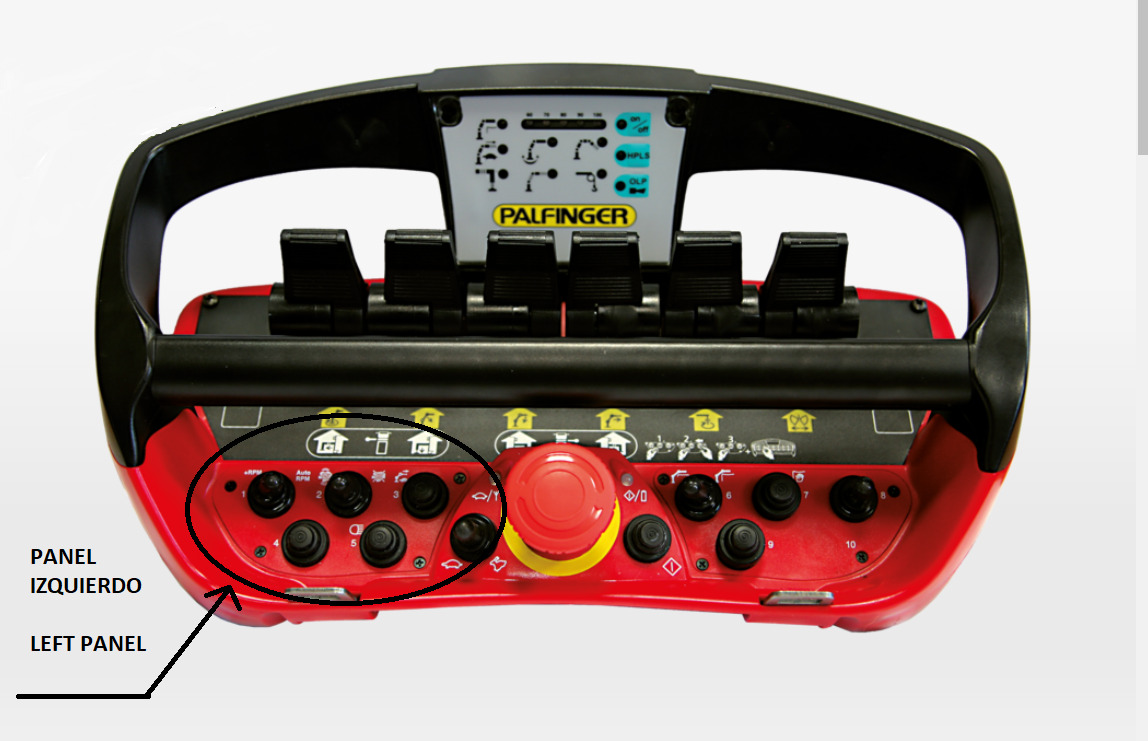 Left lateral panel with buttons radio remote Scanreco RC400 - النظام الكهربائي - ونش كرين: صور 4 Left lateral panel with buttons radio remote Scanreco RC400 - النظام الكهربائي - ونش كرين: صور 4