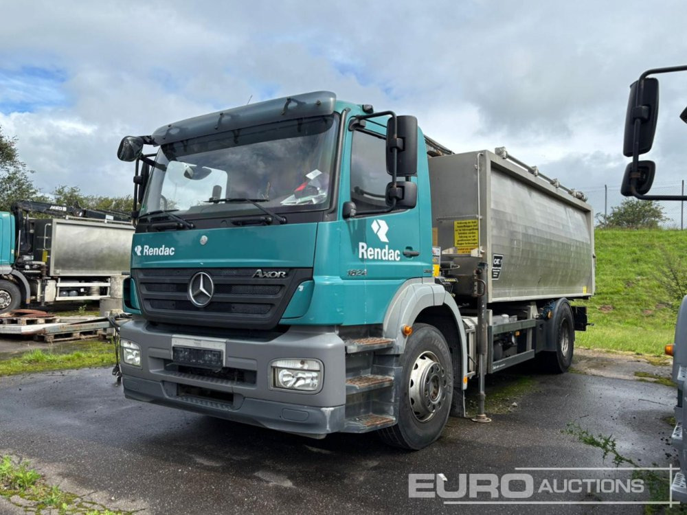 2009 Mercedes Axor 1824L 4x2, Crane, Stamps, Stainless Steel Container - قلابات: صور 1 2009 Mercedes Axor 1824L 4x2, Crane, Stamps, Stainless Steel Container - قلابات: صور 1
