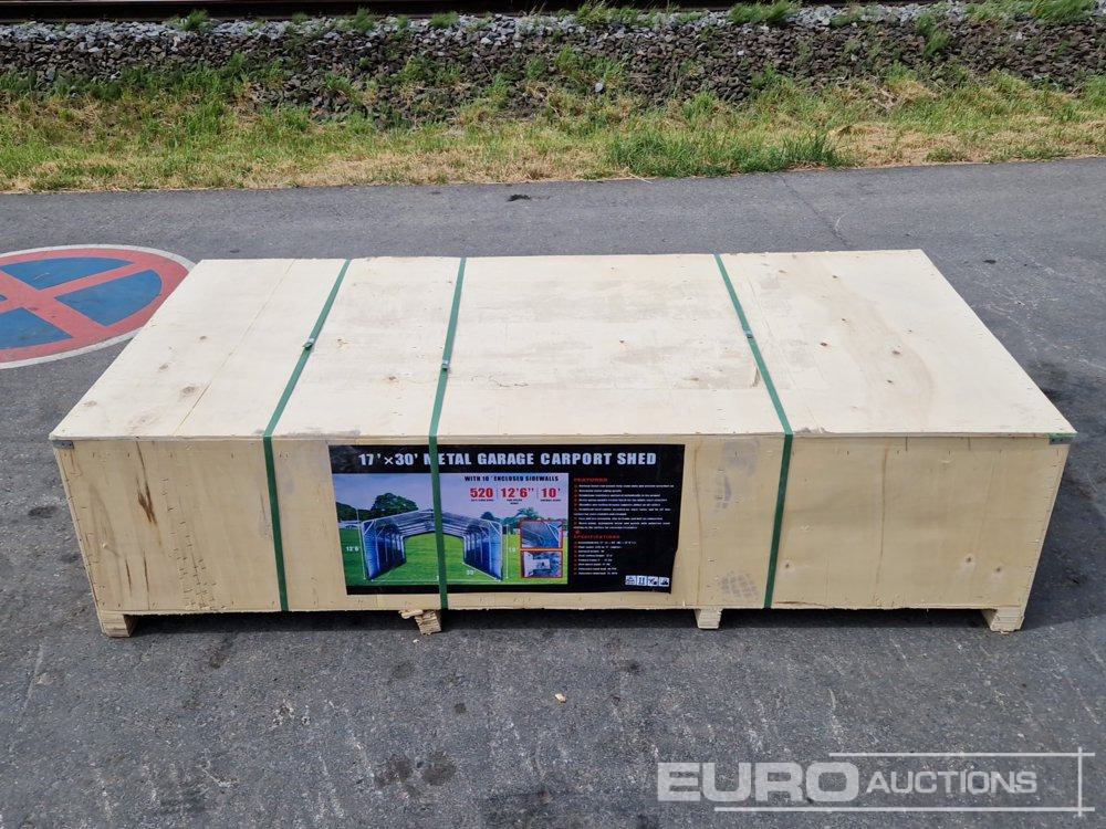 Unused 2025 17'x30' Metal Garage Carport Shed in 2.1x1x0.6m Transport Box - البيت الحاوية: صور 1 Unused 2025 17'x30' Metal Garage Carport Shed in 2.1x1x0.6m Transport Box - البيت الحاوية: صور 1
