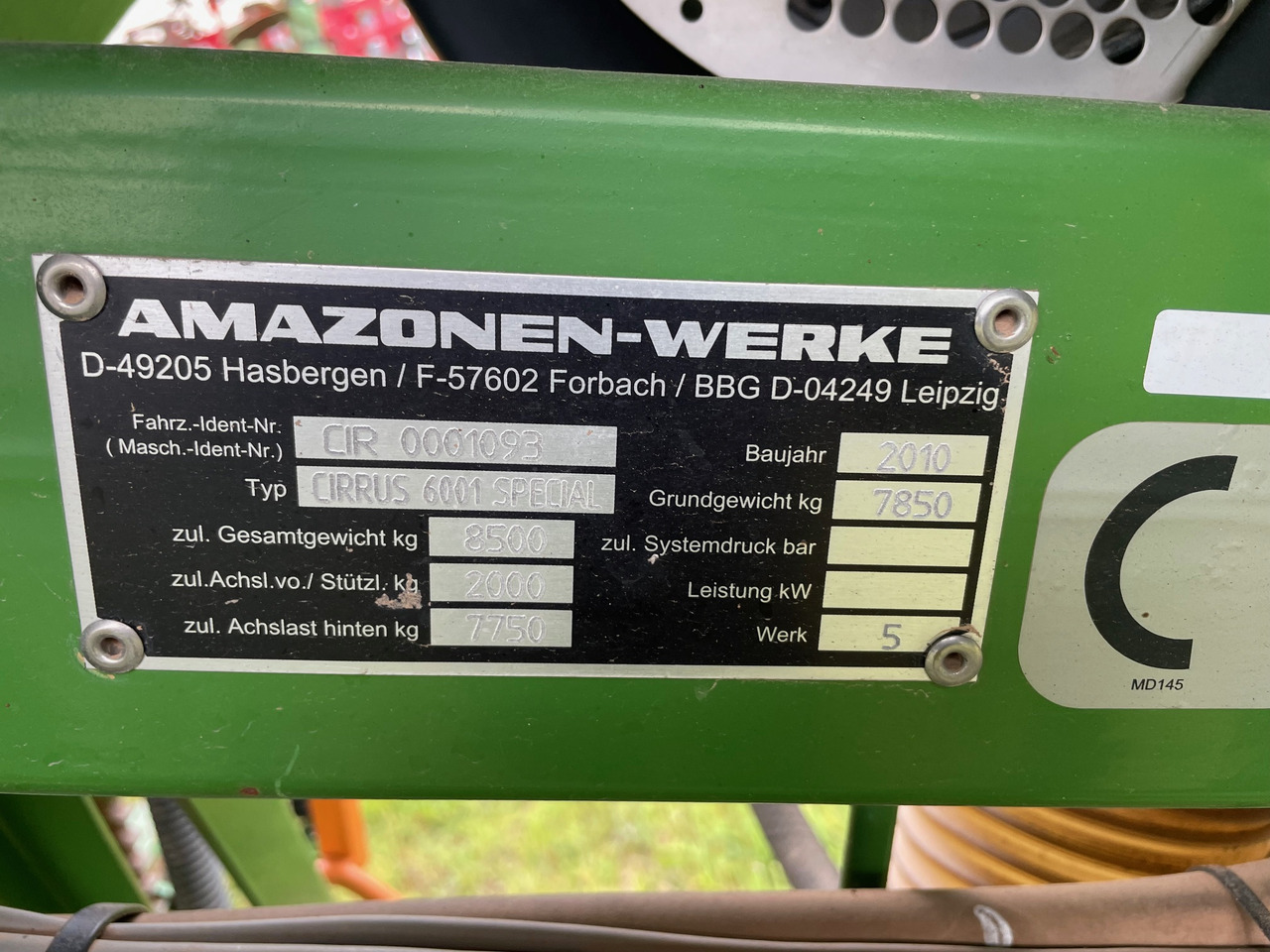 Amazone Cirrus 6001 Special - معدات بذار: صور 2 Amazone Cirrus 6001 Special - معدات بذار: صور 2