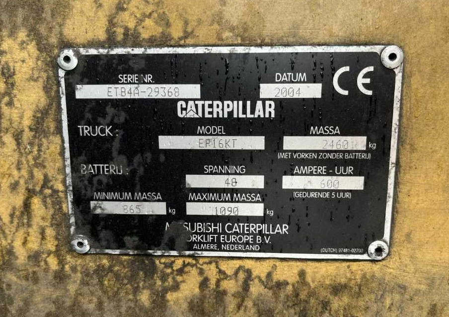 CAT Lift Trucks EP16KT - رافعة شوكية كهربائية: صور 4 CAT Lift Trucks EP16KT - رافعة شوكية كهربائية: صور 4