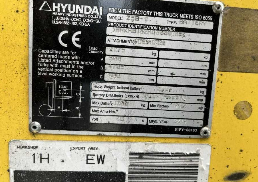 Hyundai 25B-9 - رافعة شوكية كهربائية: صور 4 Hyundai 25B-9 - رافعة شوكية كهربائية: صور 4