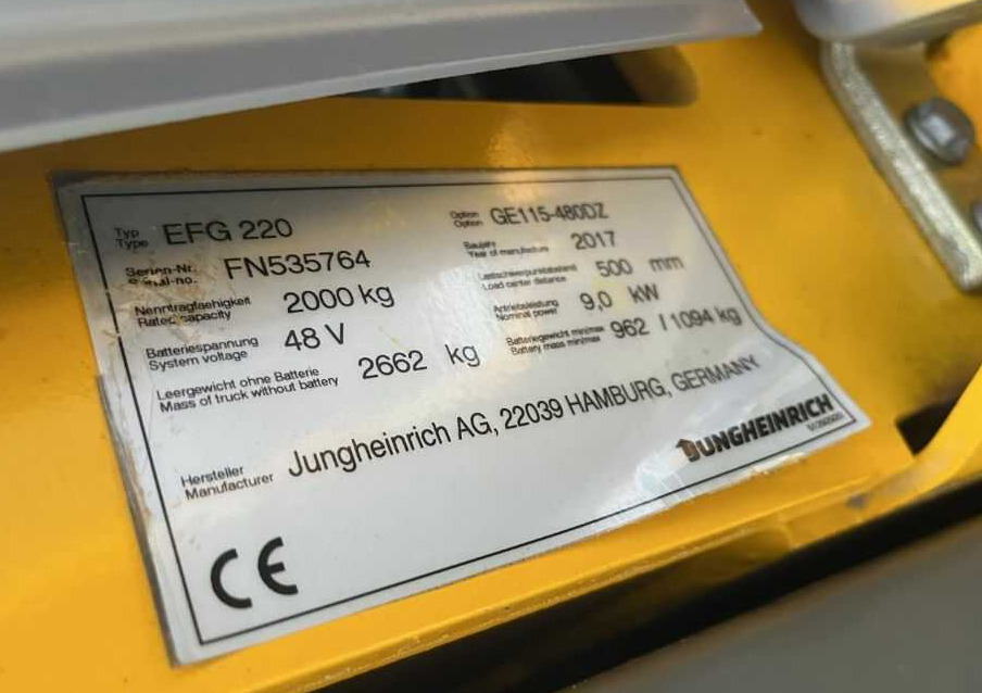 Jungheinrich EFG220 - رافعة شوكية كهربائية: صور 4 Jungheinrich EFG220 - رافعة شوكية كهربائية: صور 4