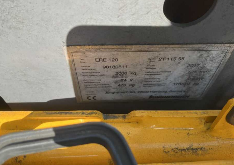 Jungheinrich ERE120 - معدات الرفع منخفض المستوى: صور 4 Jungheinrich ERE120 - معدات الرفع منخفض المستوى: صور 4