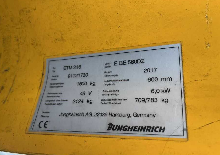 Jungheinrich ETM216 - شاحنة مناولة: صور 4 Jungheinrich ETM216 - شاحنة مناولة: صور 4