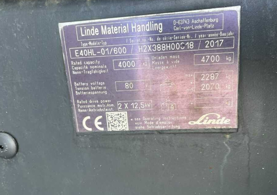 Linde E40HL-01/600 - رافعة شوكية كهربائية: صور 4 Linde E40HL-01/600 - رافعة شوكية كهربائية: صور 4
