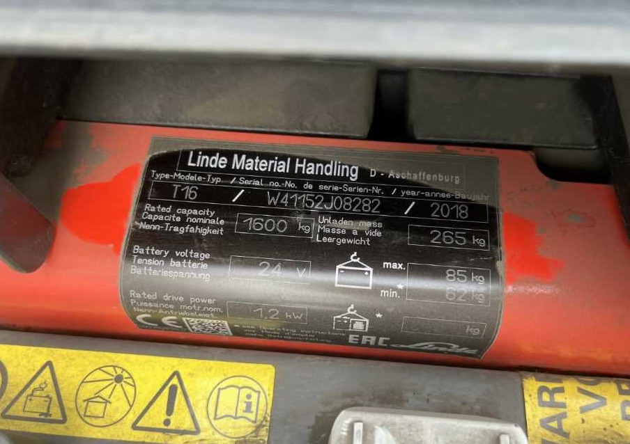 Linde T16 - معدات الرفع منخفض المستوى: صور 5 Linde T16 - معدات الرفع منخفض المستوى: صور 5