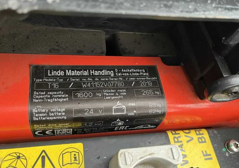 Linde T16 - معدات الرفع منخفض المستوى: صور 4 Linde T16 - معدات الرفع منخفض المستوى: صور 4