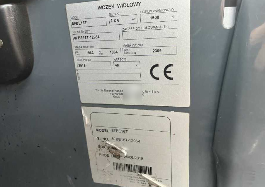 Toyota 8FBE16T - رافعة شوكية كهربائية: صور 4 Toyota 8FBE16T - رافعة شوكية كهربائية: صور 4