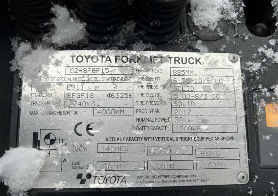 Toyota 8FGF15 - رافعة شوكية تعمل بالغاز: صور 4 Toyota 8FGF15 - رافعة شوكية تعمل بالغاز: صور 4