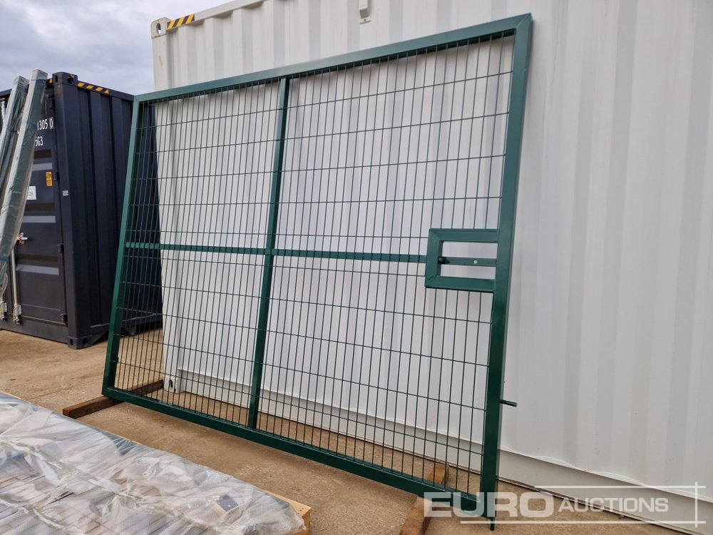 معدات البناء 3m x 2.3m Heavy Duty Galvanized Powder Coated Gate (2 of), 100mm x 100mm Post (2 of), Assembly Kit (Green): صور 14
