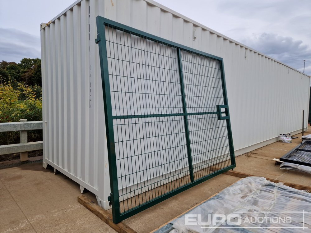 معدات البناء 3m x 2.3m Heavy Duty Galvanized Powder Coated Gate (2 of), 100mm x 100mm Post (2 of), Assembly Kit (Green): صور 12
