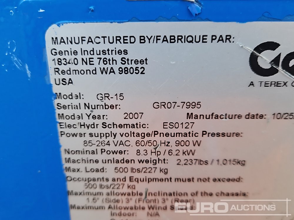 الرأسي رفع الصاري Genie GR-15: صور 25