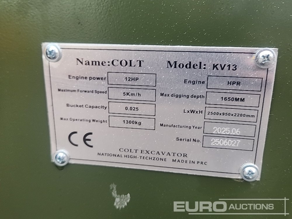 Unused 2025 Colt KV13 - حفارة مصغرة: صور 2 Unused 2025 Colt KV13 - حفارة مصغرة: صور 2