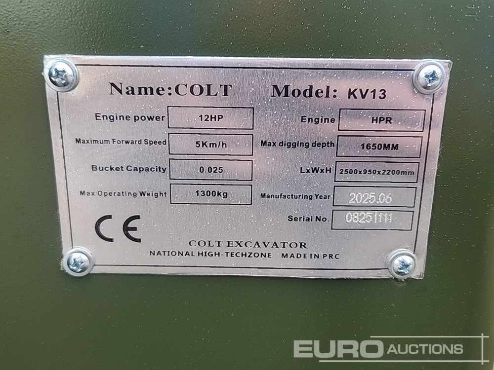 Unused 2025 Colt KV13 - حفارة مصغرة: صور 2 Unused 2025 Colt KV13 - حفارة مصغرة: صور 2