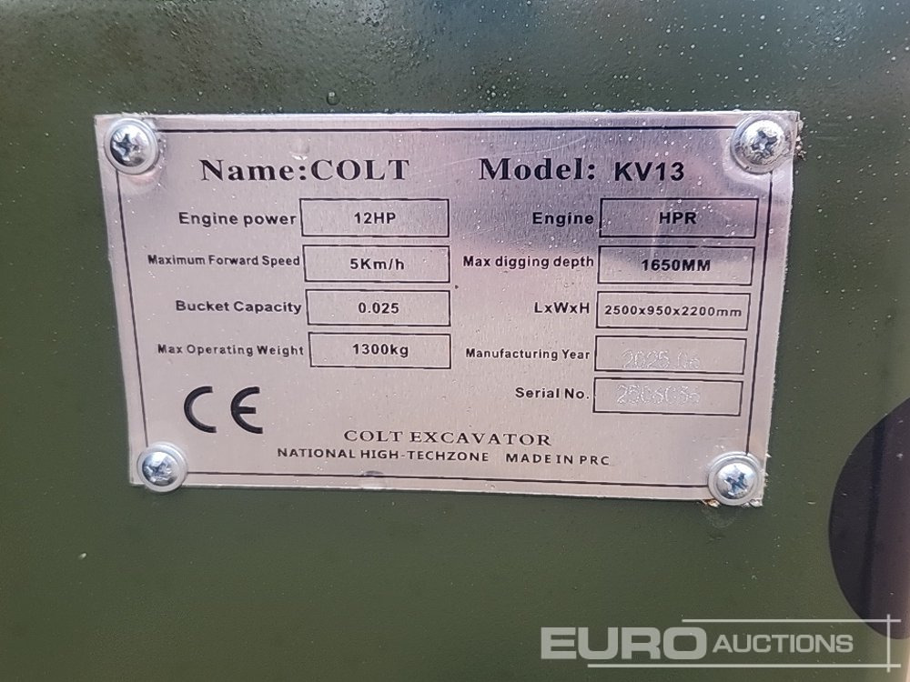 Unused 2025 Colt KV13 - حفارة مصغرة: صور 2 Unused 2025 Colt KV13 - حفارة مصغرة: صور 2