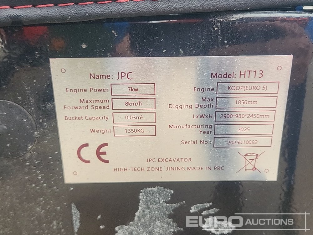 Unused 2025 JPC HT13 - حفارة مصغرة: صور 2 Unused 2025 JPC HT13 - حفارة مصغرة: صور 2