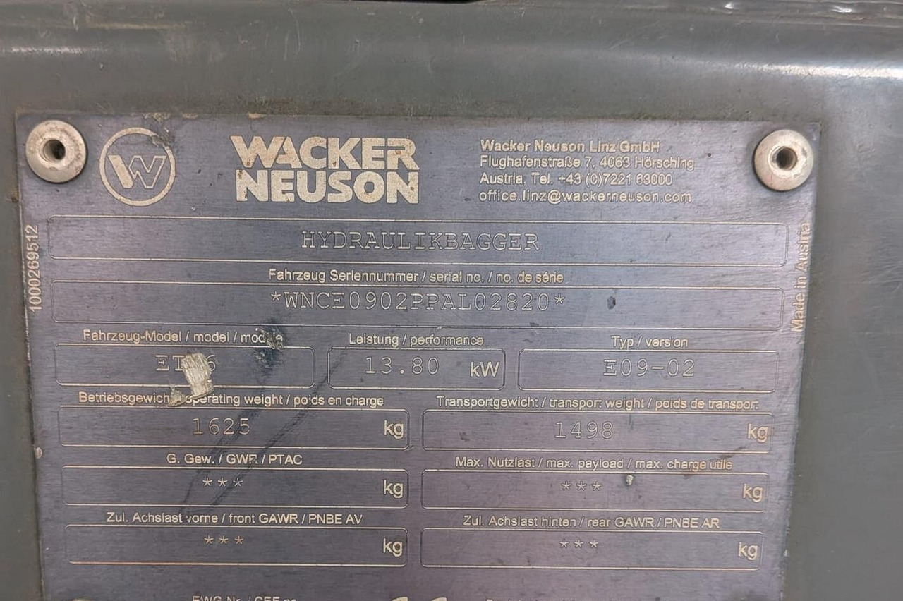 حفارة مصغرة Miniescavatore usato Wacker Neuson ET 16 MTR: صور 8