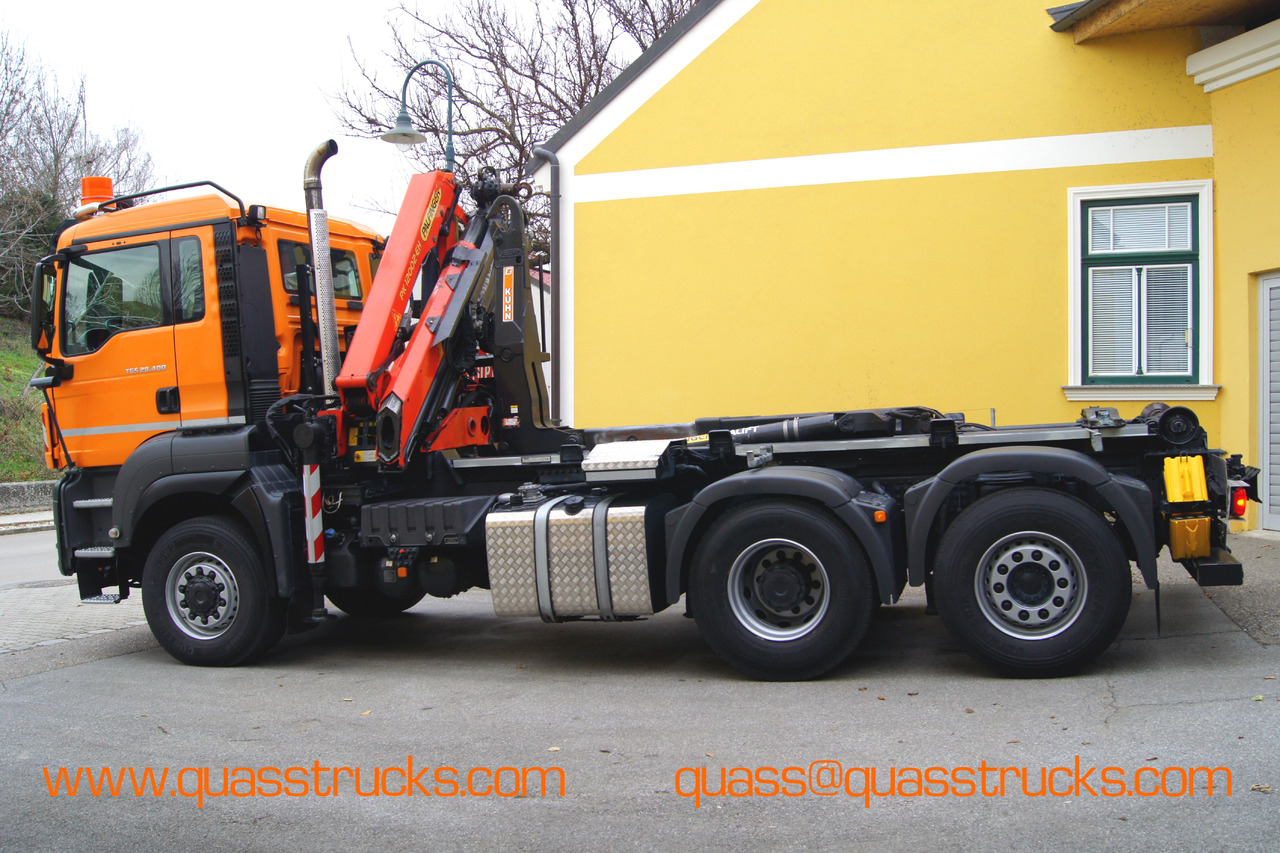 MAN TGS 28.400 BL 6x4-4/PK 12002 D/PALIFT/Winterdienst/Streuer/Pflug - شاحنة ذات الخطاف, شاحنة كرين: صور 2 MAN TGS 28.400 BL 6x4-4/PK 12002 D/PALIFT/Winterdienst/Streuer/Pflug - شاحنة ذات الخطاف, شاحنة كرين: صور 2